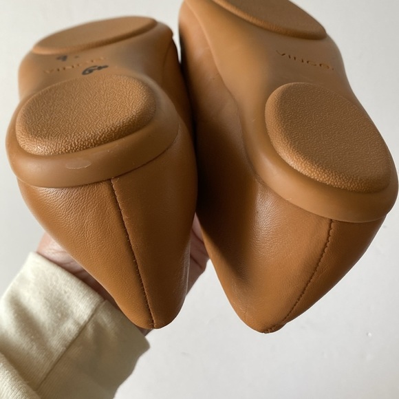 Vince Lex brown leather flats women’s Sz 7 NEW without box - Picture 3 of 6